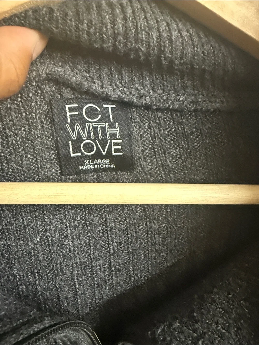 Charcoal Half-Zip Ribbed Sweater